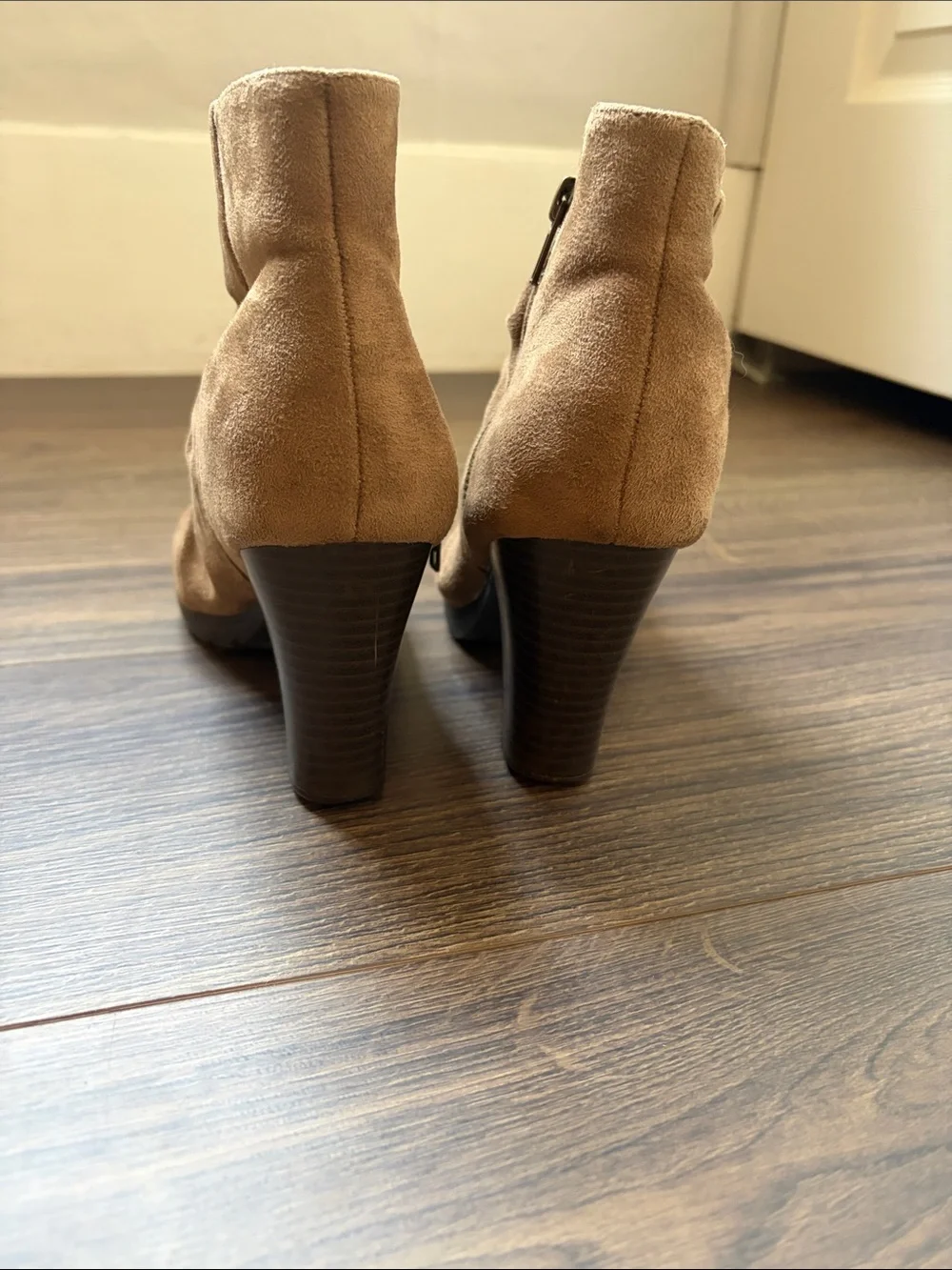 Women’s Brown Suede Ankle Bootie with Side Zip